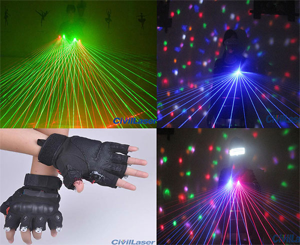 green/red/blue laser gloves laser stage with 60 laser beam for DJ club party laser show laser light - Click Image to Close